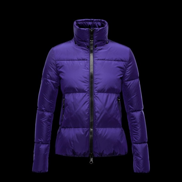 Moncler Moda viola collo di pelliccia Cappotti